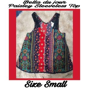 Multi Colored Paisely Sleeveless Top